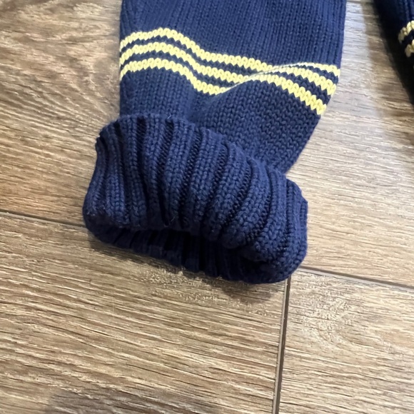 Polo Ralph Lauren Sweater Navy Yellow Striped Crewneck Men's Sweater Sz XL - Picture 7 of 11